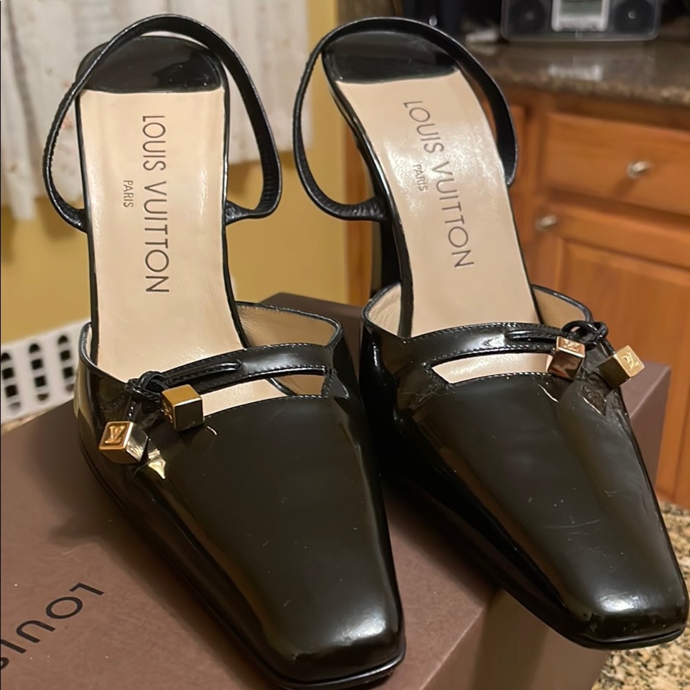 Louis Vuitton Black Patent Leather Heels